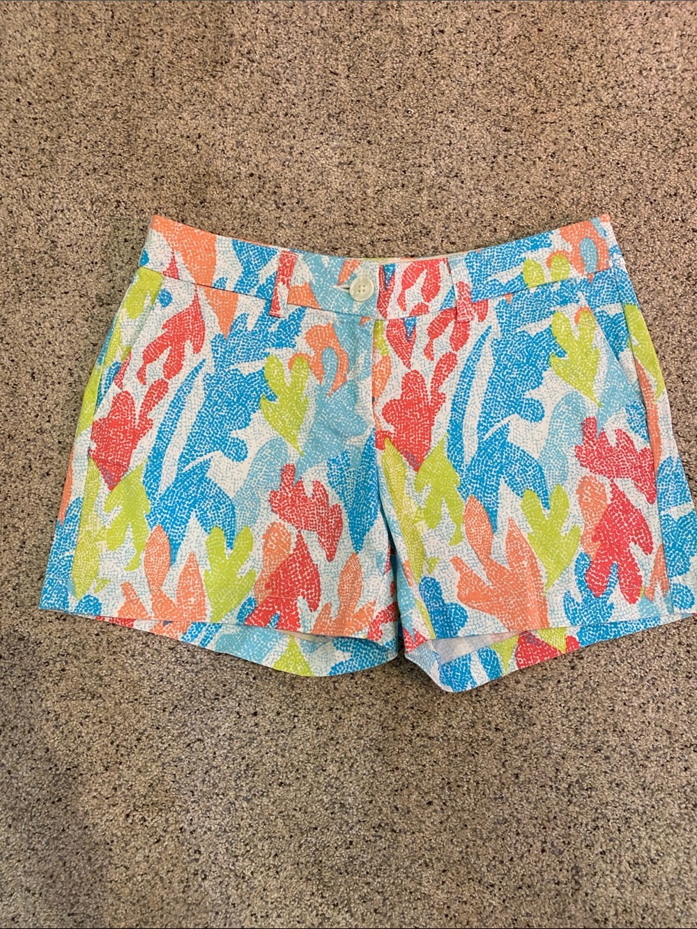 Crown and Ivy Floral Multicolor Cotton Blend Shorts - Bright Multi